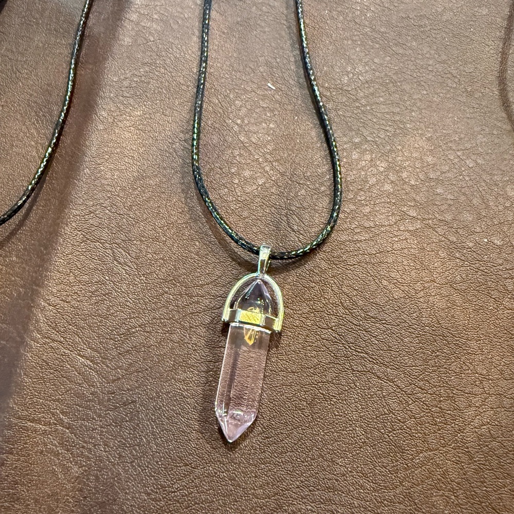 Elegant Pink Crystal Pendant Necklace
